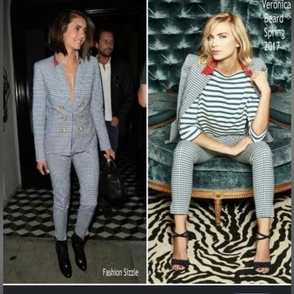 Veronica Beard  Checkered
Gingham Cottage Slim Cigarette pant $250
Fall summer